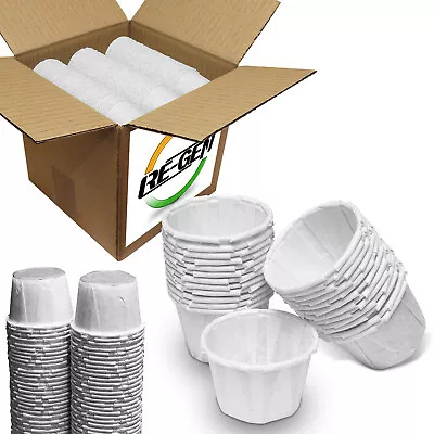 500 Pack RE-GEN White Fluid Resistant Wax Paper Medicine Round Cup Pot 28ml  • £21.59