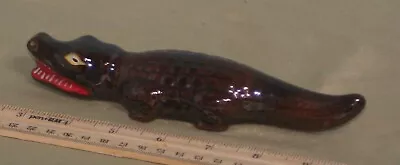 Vintage Red Stone Ceramic Hand Painted Alligator • $15