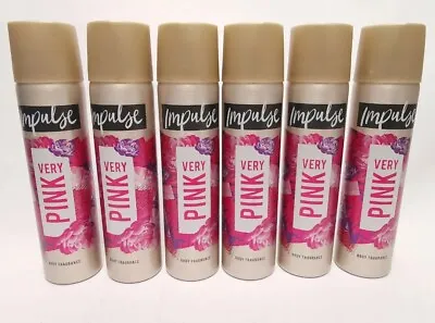 Impulse Body Spray Deodorant -very Pink& True Love 6x75ml • £11.99