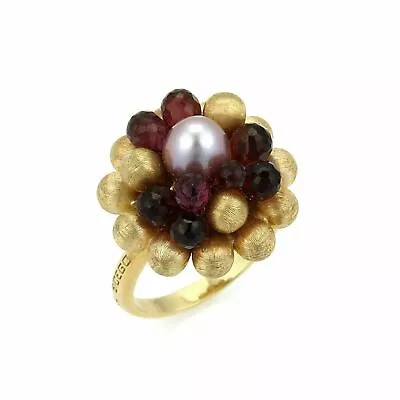 Marco Bicego Paradise Tourmaline & Pearl Cluster 18k Yellow Gold Ring • $1749