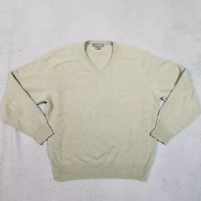 Daniel Cremieux Sweater Mens Extra Large Green Cashmere V Neck Jumper Signature • $30.80