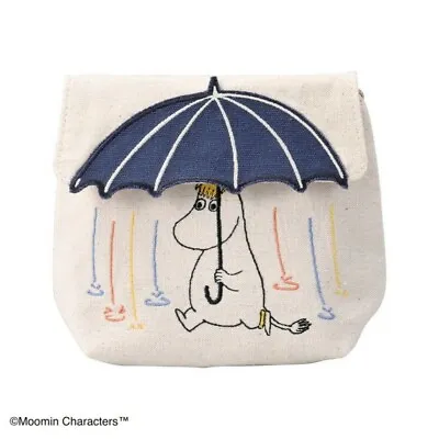 Moomin Rain And Umbrella Applique Embroidery Pouch Marushin • $28.50