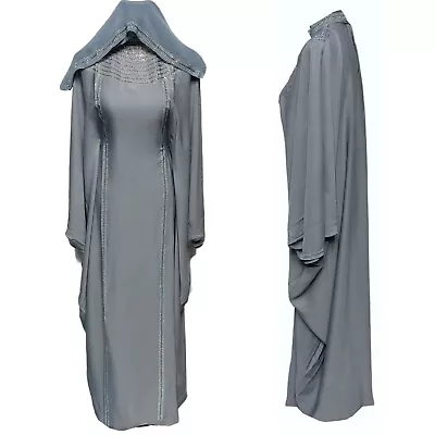 Grey Batwing Farasha Abaya Jalabiya Arab Long Dress • £38.69