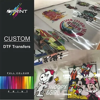 Custom Tshirt Transfer Heat Transfer  Dtf Personalised Text Any Name Any Image • £8.49