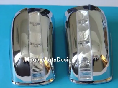 2 Chrome Door Mirror Covers + Led Turn Signals 1995-2000 Mercedes W202 C-class • $185.03