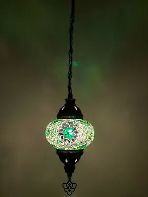 £25.98 • Buy Turkish Moroccan Glass Mosaic Hanging Lamp Ceiling Light Chandeliers Free Bulb