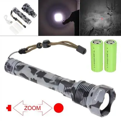 SecurityIng 9000LM 3 Modes Hunting LED Flashlight Rechargeable Light Lamp Torch • $24.15