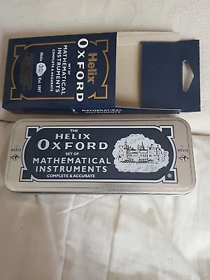 Back To School New Helix Oxford Maths Mathematical Instruments Boxed Tin Compass • £5.95