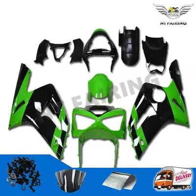 WOO Injection ABS Green Black Fairing Fit For Kawasaki 2003 2004 636 ZX6R A007 • $459.99