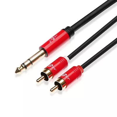 £21.99 • Buy JuicEBitz® Premium RCA Male To 6.35mm 1/4  Jack Plug Audio Cable Lead