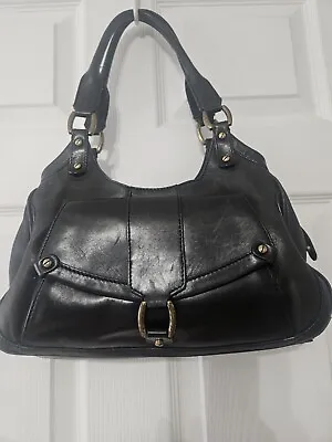 Cole Haan Classic Satchel Handbag Quality Black Leather Purse Moto  • $19.95