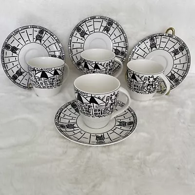 4-Mikasa Parisian Scenes By Susan Steinberg Cups & Saucers 8pcs • $40