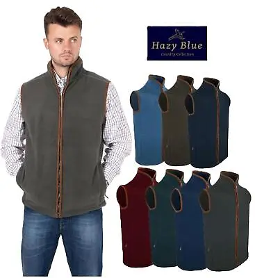 Hazy Blue Bentley Mens Fleece Bodywarmer Full Zip Hunting Gilet Waistcoat • £34.99