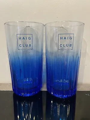 £9.89 • Buy 2 X Beckham Haig Club Whisky Whiskey HiBall Blue Glass Home Bar Branded 12floz 2