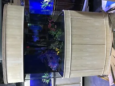 WARRANTY INCLUDED! 140 Gallon GLASS Bow Front Aquarium Fish Tank In Cherry Wood • $4450