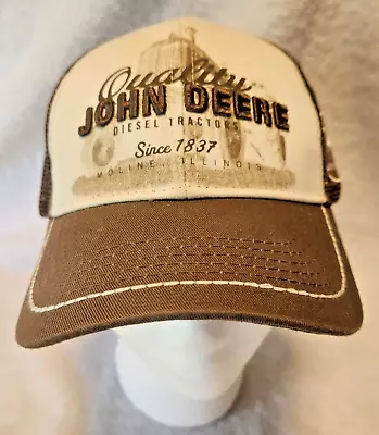 John Deere Vintage Diesel Tractor Brown Adjustable Snapback Trucker Hat • $10