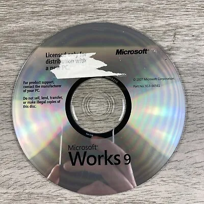 Microsoft Works 9 Installation CD 9.0 2007 • $14.99