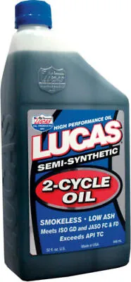 LUCAS OIL 10110 Semi Synthetic 2-Cycle 2-Stroke Motorcycle Engine Motor Oil 1 Qt • $18.64