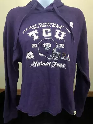 2022 NCAA Fiesta Bowl Game TCU Horned Frogs Women's Vintage Hoodie Size XL • $24