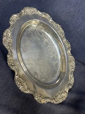 Vintage Lancaster Rose EPCA Silver Plate By Poole 439 Beautiful Oval Tray 13.25” • $39