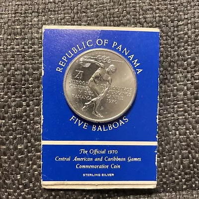 1970 5 Balboas Panama Silver 1oz+ Commemorative Coin • $39.99