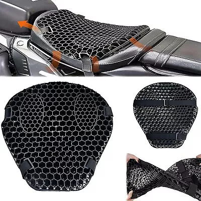Universal Motorcycle Seat Cover Cushion 3D Mesh Shock Relief Air Cooling Pad • $23.48
