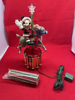 Vintage Mr Christmas Mickey Mouse Carousel Tree Top Disney 1997 EUC *READ* • $50