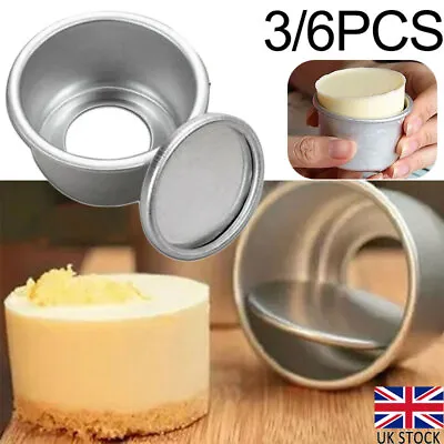 £3.86 • Buy 1/3/6Pcs/Set Round Mini Cake Pan Removable Bottom Pudding Mold DIY Baking Moulds