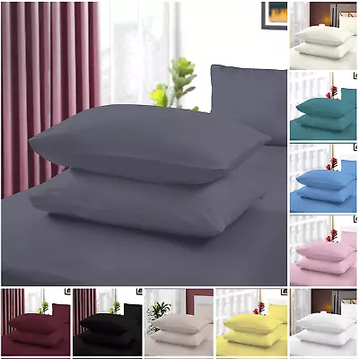 Pack Of 4 - 100% Egyptian Cotton 400 Thread Count House Wife/Oxford Pillow Cases • £11.99