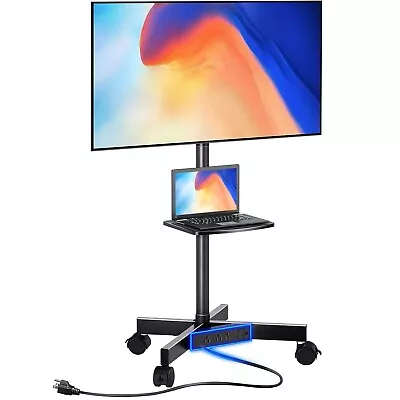 TV Stand With Power Outlet Mobile Cart On Wheels For 23-60 Inch LED LCD Flat Cu • $58.49