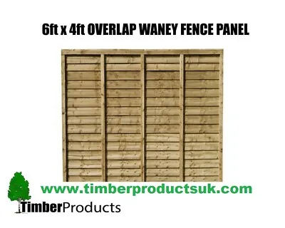 £31.67 • Buy 6 X 4 Waney Lap Fence Panels All Sizes Available Garden Fence Panel