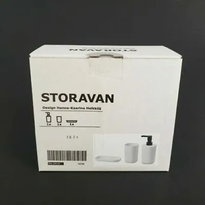 Ikea STORAVAN 3-piece Bathroom Set  Soap Dispenser Soap Dish Toothbrush Holder • £7.90