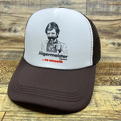 Jägermeister Mens Trucker Hat Brown Snapback Liqueur Retro 80s Logo Ball Cap • $19.99