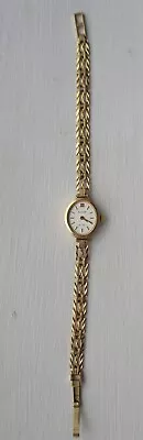 Accurist Ladies 9ct Gold Oval Face Cocktail Watch With Presentation Box Used • £290