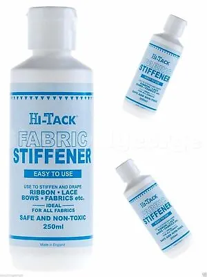 Hi Tack Fabric Stiffener 250 Ml | Use To Stiffen Drape Ribbon Lace Bows  • £7.35