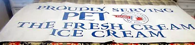   PET   Ice Cream Banner - Rare Dairy Advertising - Vintage Heavy Vinyl Sign • $28