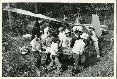 Airplane Crash Rescuers Stretcher Vintage Medical Photo • $15