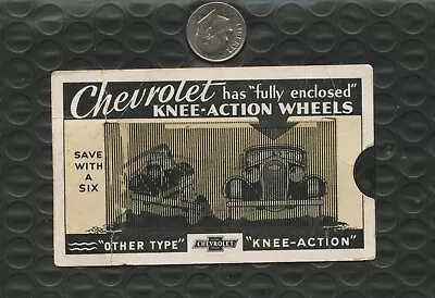 Vintage Chevrolet Moving Action Card - Knee Action Wheels - Check Out Other Item • $19.99