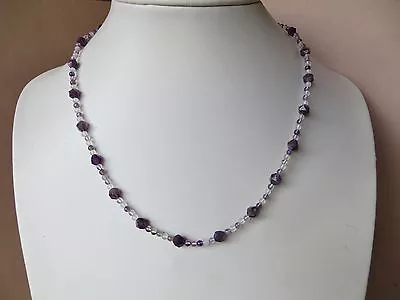 Delicate Handmade Amethyst And Rainbow Fluorite Beaded Necklace  N685 • £11.95