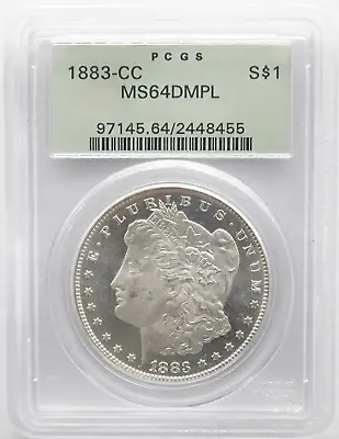 1883-CC Morgan Silver Dollar- PCGS MS 64 DMPL - Green Holder • $815