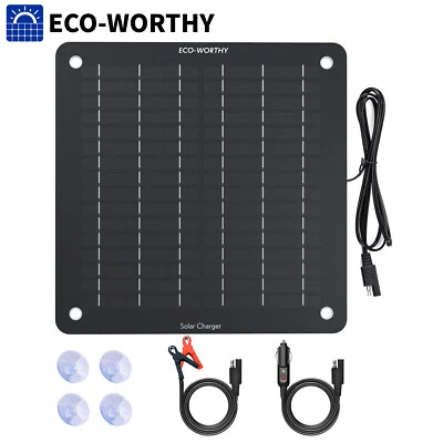 $39.99 • Buy NEW 5W Solar Trickle Charger Portable Solar Panel Battery Maintainer Car Boat
