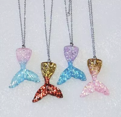Multi Color Mermaid Tail Rainbow Necklace Girls Women Fashion Jewelry • $6.99