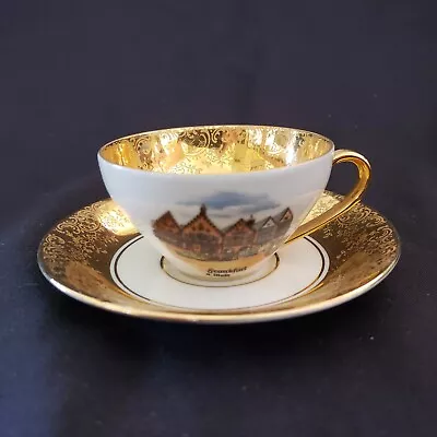 $25 • Buy Vintage Gerold Porzellan Bavaria Demitasse Cup & Saucer Frankfurt Souvenir 