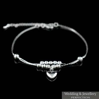 Fashion Ankle Bracelet Women 925 Sterling Silver Anklet Foot Jewelry Chain Heart • £5.99