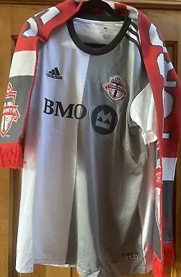 Toronto FC MLS Adidas Away Stadium Soccer Jersey & Scarf Set Mens XL • $19.99