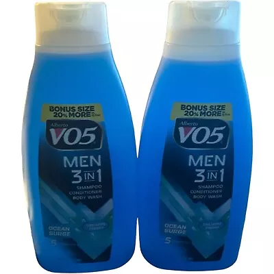 VO5 Alberto Men 3 In 1 Shampoo Conditioner Body Wash Ocean Surge Lot Of 2 18FL • $17.94