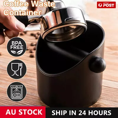 Coffee Waste Container Grinds Knock Box Tamper Tube Bin Black Bucket NEW • $12.83