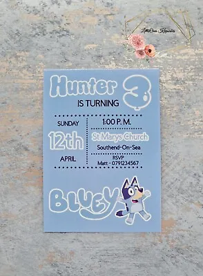 Bluey Theme Birthday Party Invitations Bluey Party Invites Children Bluey Dog • £6