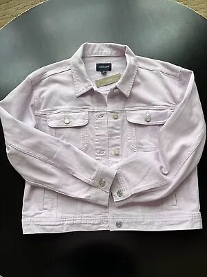 NWT J Crew Jeans Women’s Denim Jacket SZ Medium Light Purple Lavender Lilac NEW • $33.99