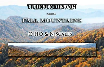 TrainJunkies Fall Mountains Model Railroad Backdrop • $84.95